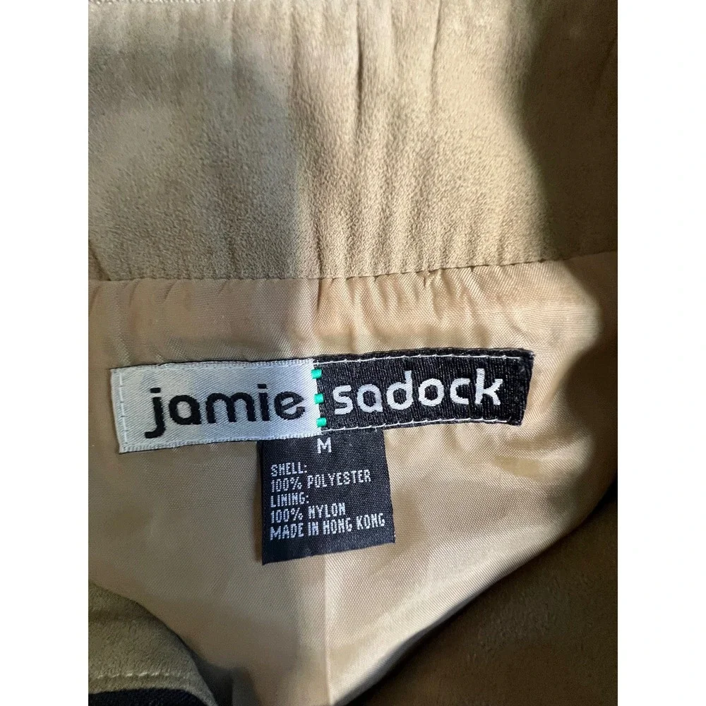 Jamie Sadock Utility Jacket Womens Medium Tan Excellent Full Zip Cargo Pockets - Picture 2 of 6